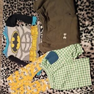 Batman Pajama Set with Green Checkered Pants